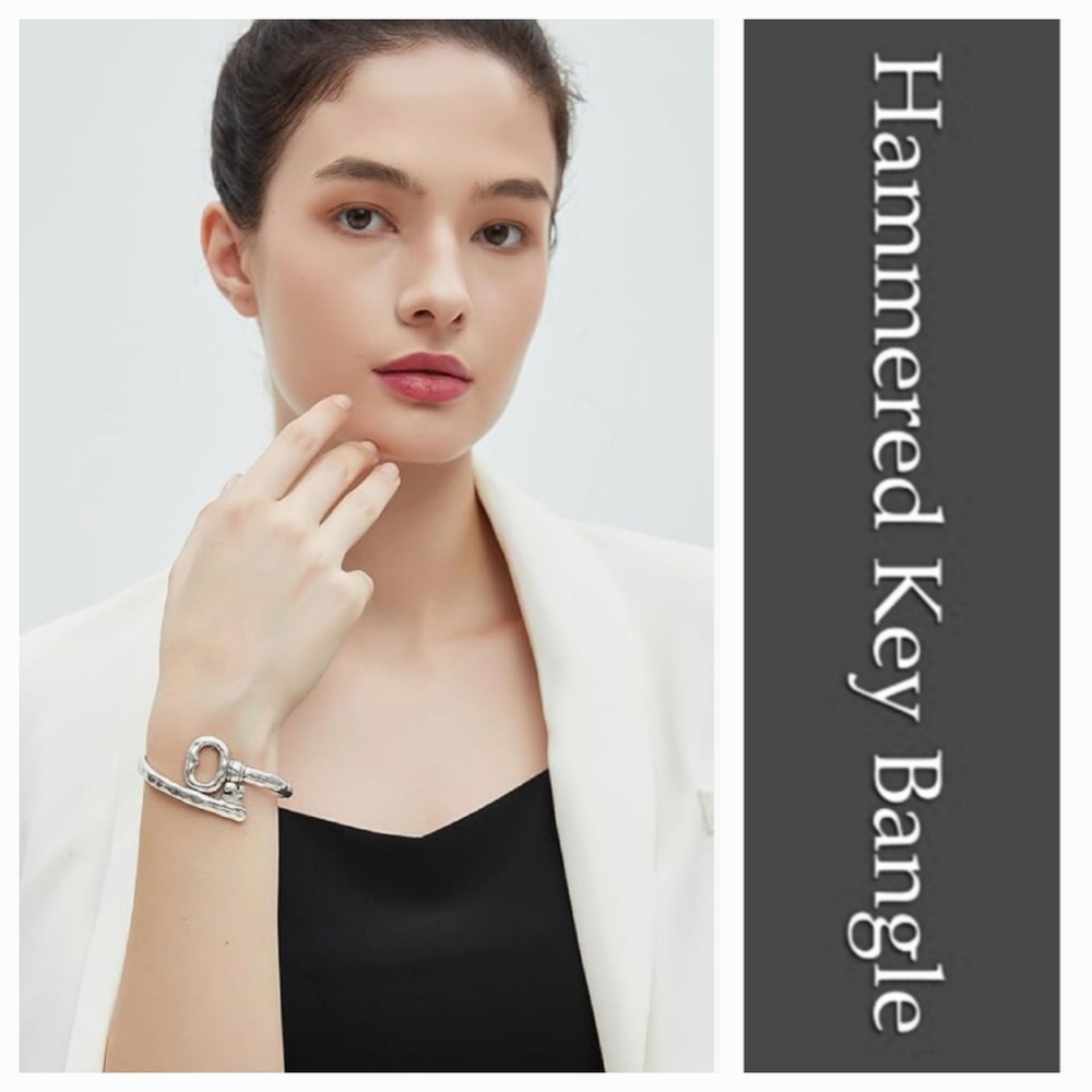 Hammered Key Bangle - image 1
